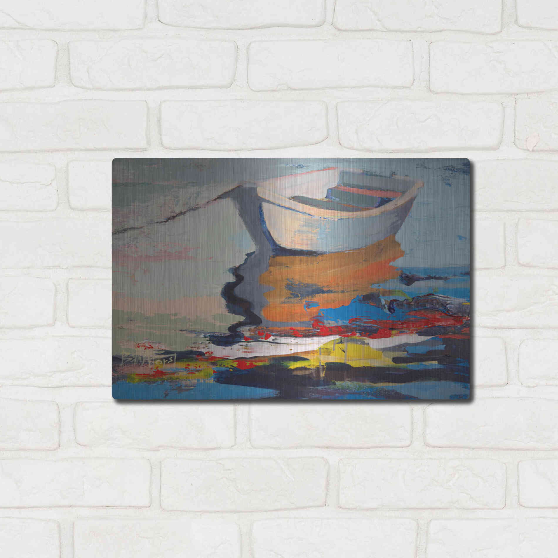 Luxe Metal Art 'Boathouse Rebel' by Beth Forst, Metal Wall Art,16x12