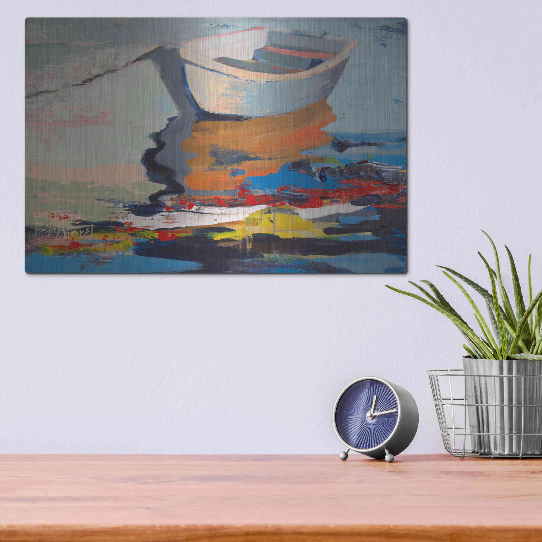 Luxe Metal Art 'Boathouse Rebel' by Beth Forst, Metal Wall Art,16x12