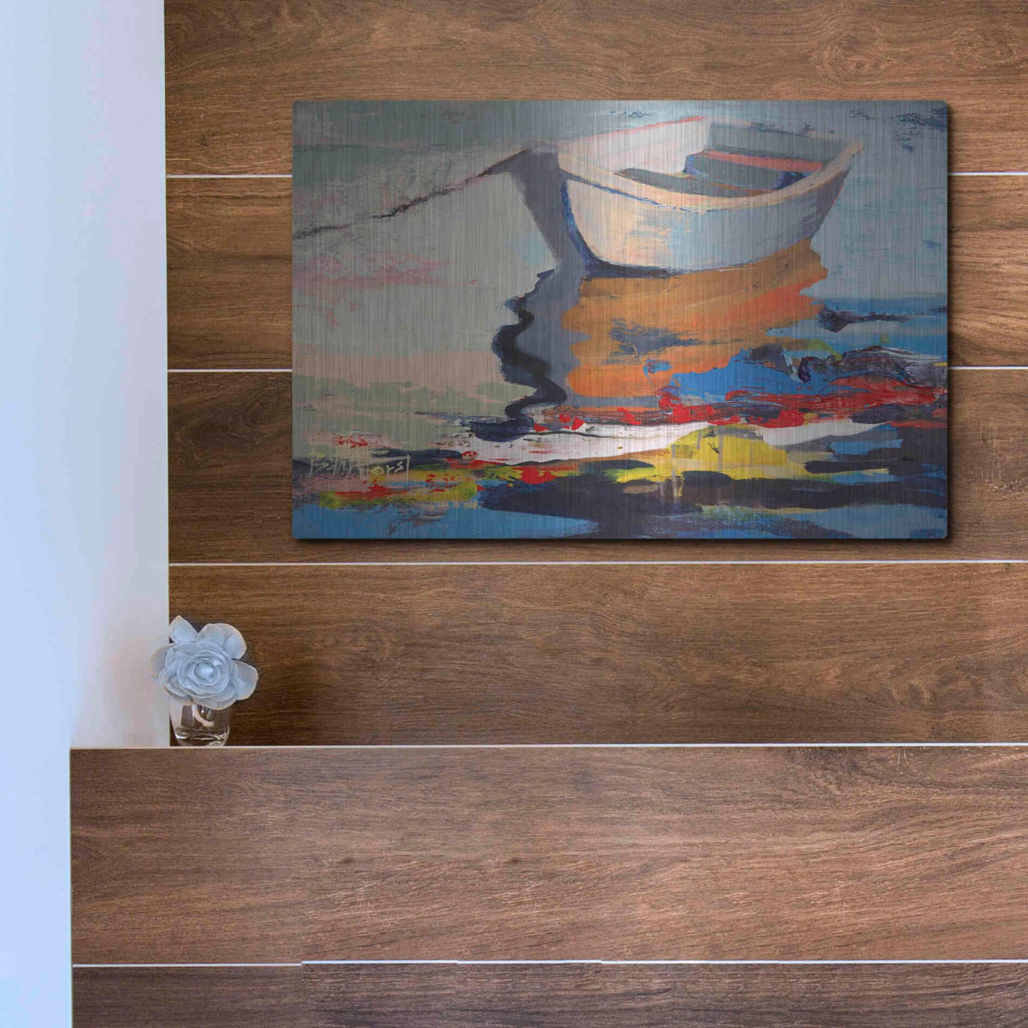 Luxe Metal Art 'Boathouse Rebel' by Beth Forst, Metal Wall Art,16x12