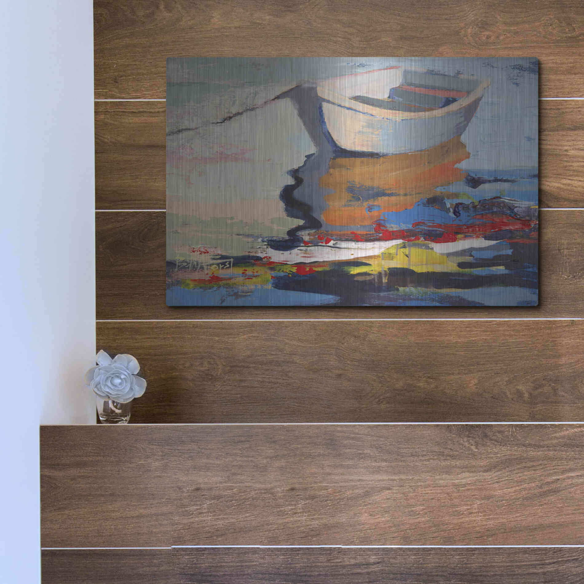 Luxe Metal Art 'Boathouse Rebel' by Beth Forst, Metal Wall Art,16x12