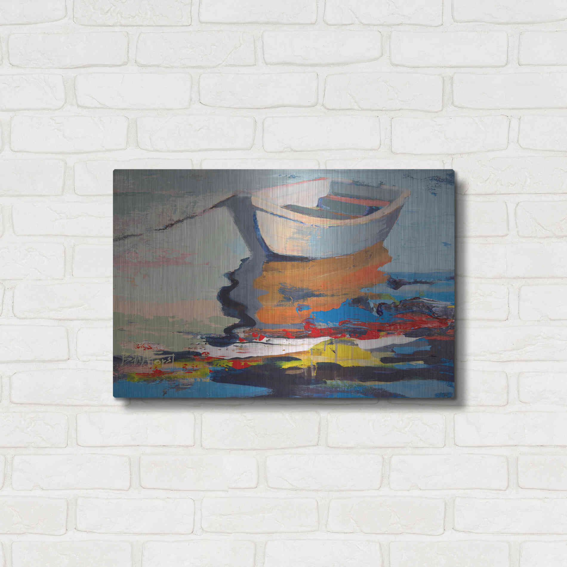 Luxe Metal Art 'Boathouse Rebel' by Beth Forst, Metal Wall Art,24x16