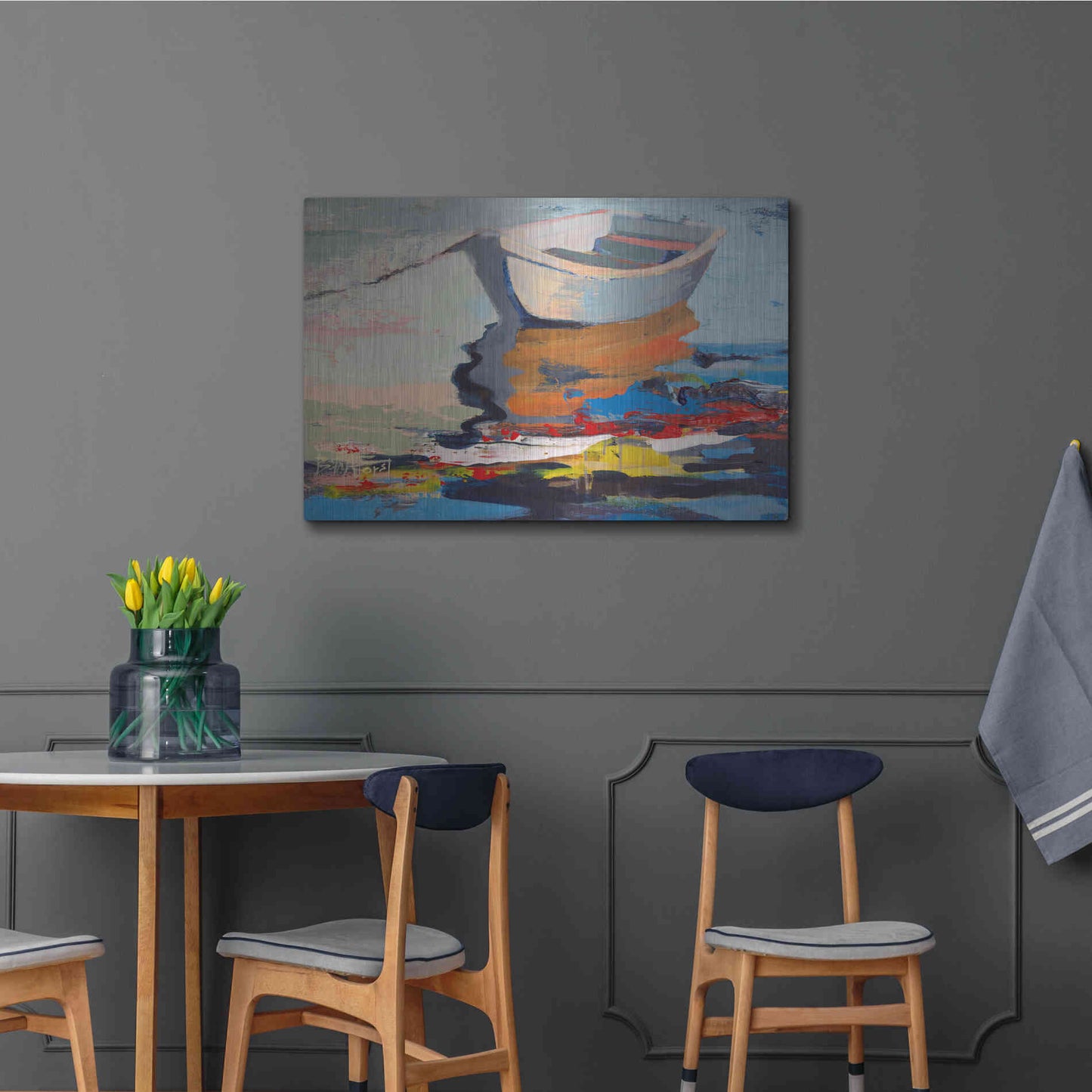 Luxe Metal Art 'Boathouse Rebel' by Beth Forst, Metal Wall Art,36x24