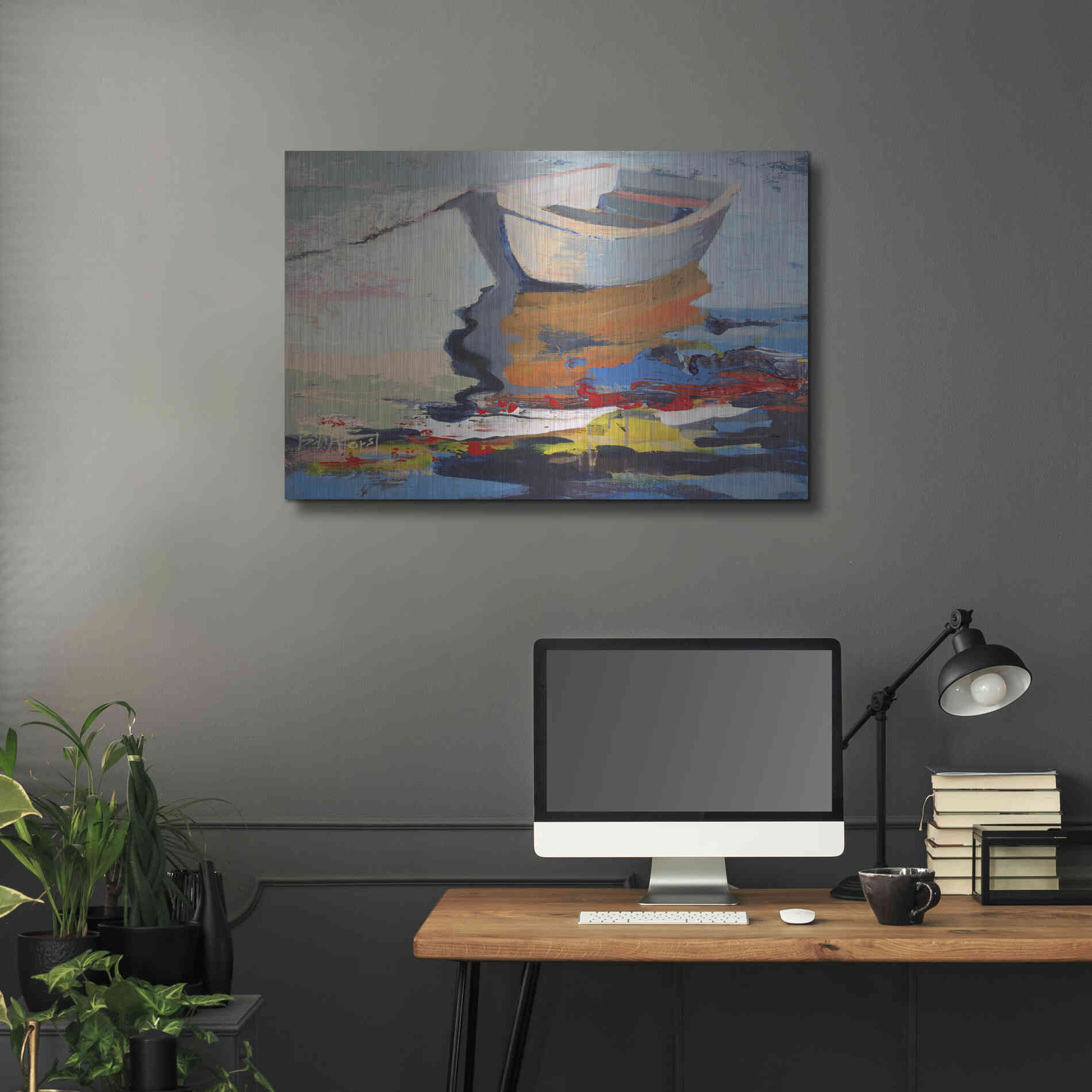 Luxe Metal Art 'Boathouse Rebel' by Beth Forst, Metal Wall Art,36x24