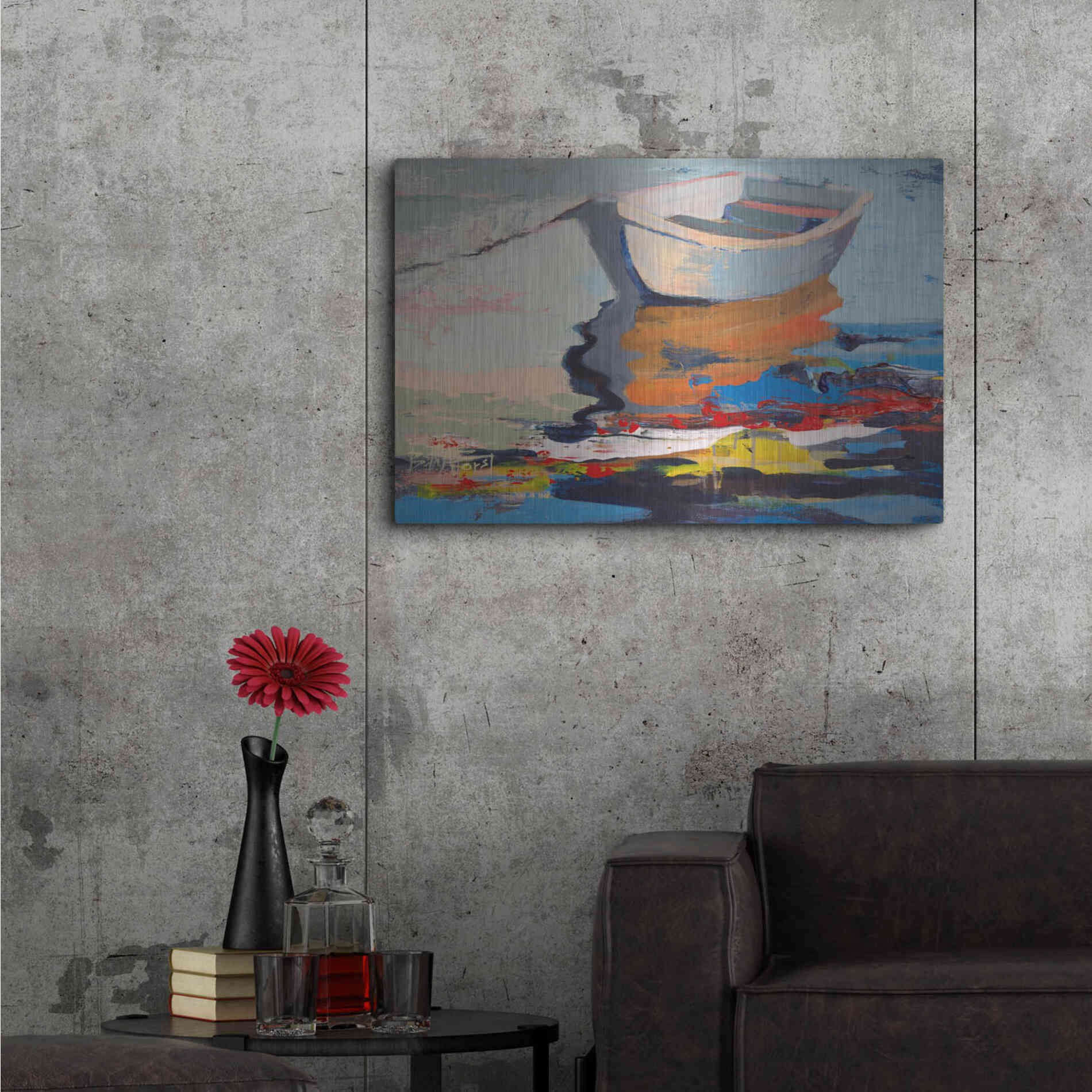 Luxe Metal Art 'Boathouse Rebel' by Beth Forst, Metal Wall Art,36x24