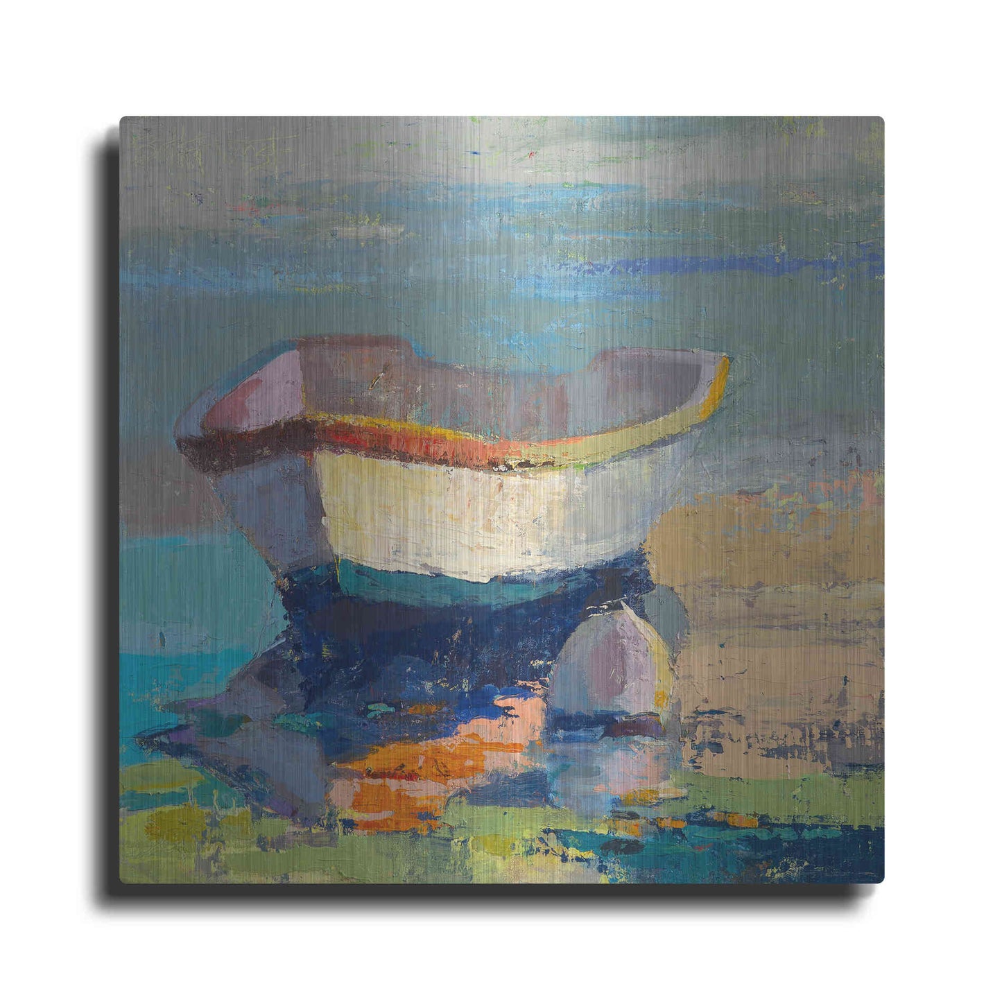 Luxe Metal Art 'Bottle Green Boat' by Beth Forst, Metal Wall Art