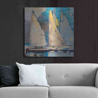 Luxe Metal Art 'Breeze  Sail and Sky' by Beth Forst, Metal Wall Art,36x36