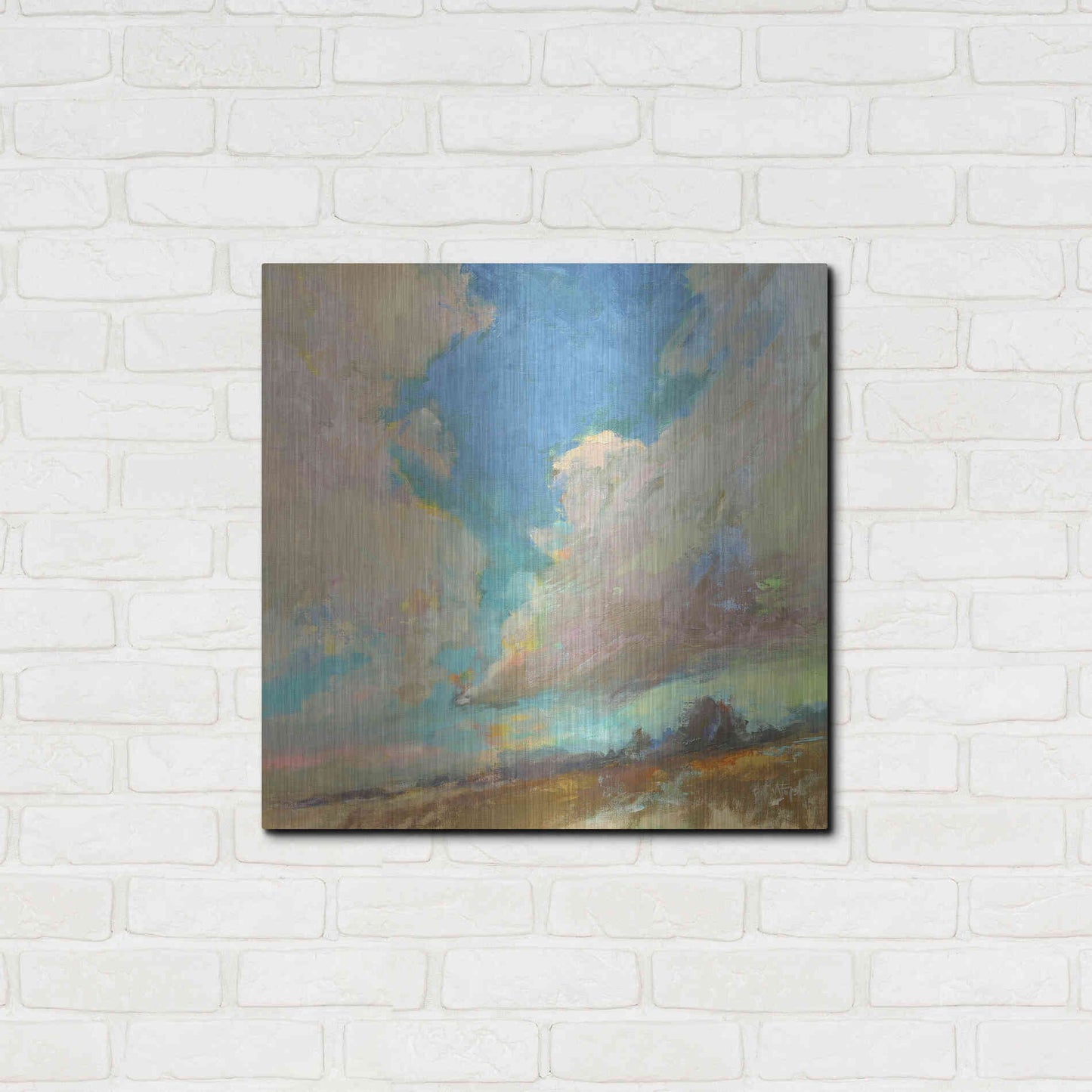 Luxe Metal Art 'Clouds Got in My Way' by Beth Forst, Metal Wall Art,24x24
