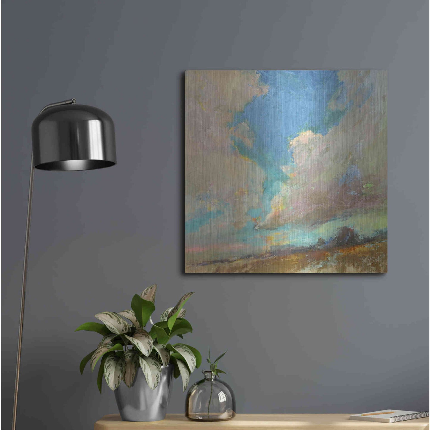 Luxe Metal Art 'Clouds Got in My Way' by Beth Forst, Metal Wall Art,24x24