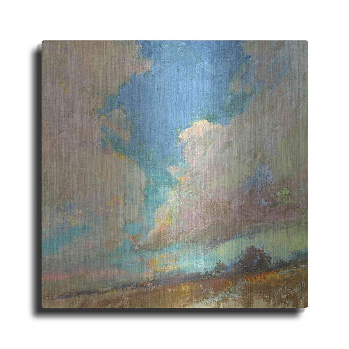 Luxe Metal Art 'Clouds Got in My Way' by Beth Forst, Metal Wall Art