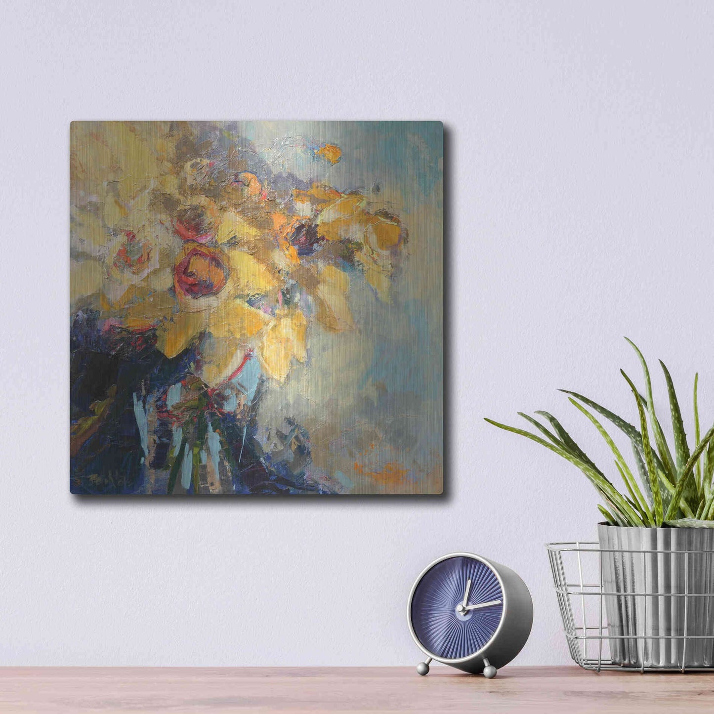 Luxe Metal Art 'Daffy Do' by Beth Forst, Metal Wall Art,12x12