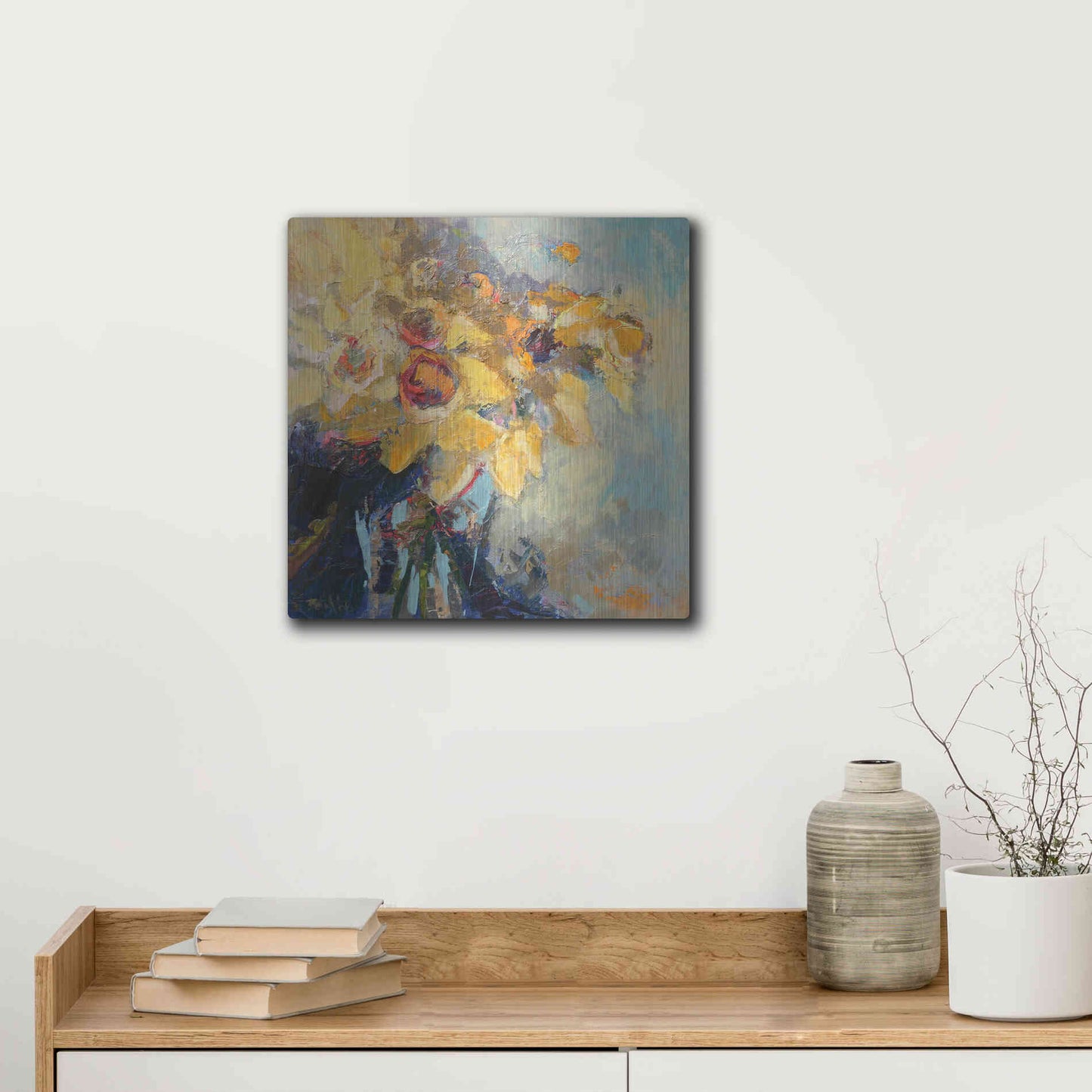 Luxe Metal Art 'Daffy Do' by Beth Forst, Metal Wall Art,12x12