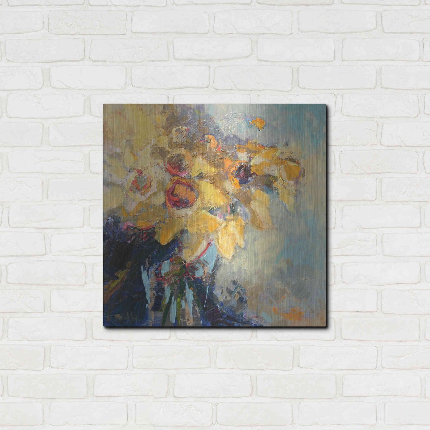 Luxe Metal Art 'Daffy Do' by Beth Forst, Metal Wall Art,24x24