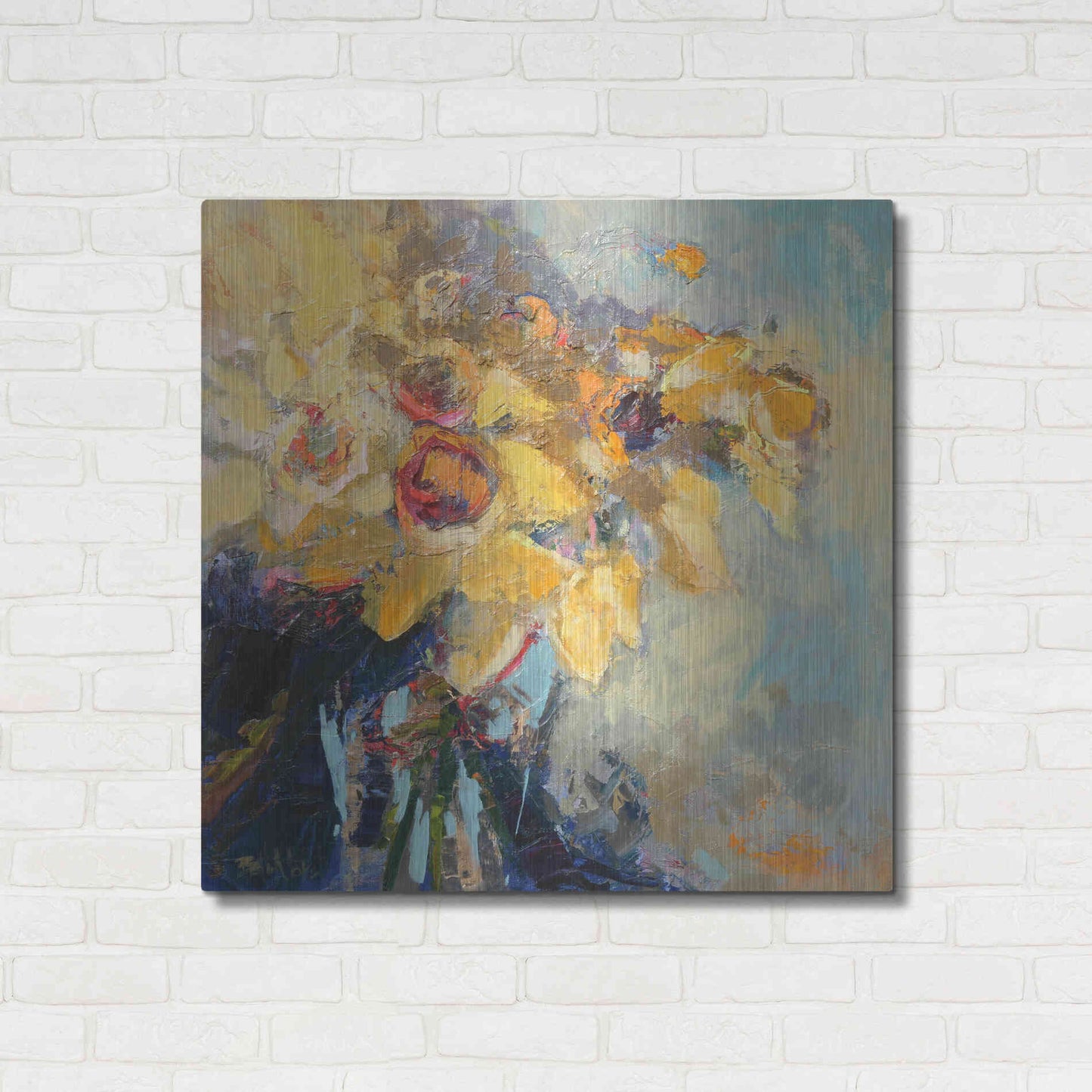 Luxe Metal Art 'Daffy Do' by Beth Forst, Metal Wall Art,36x36