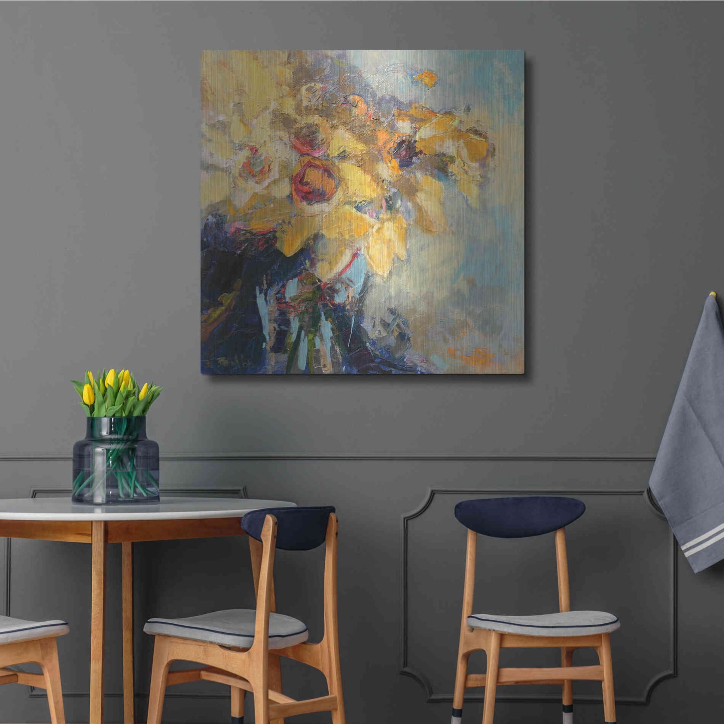 Luxe Metal Art 'Daffy Do' by Beth Forst, Metal Wall Art,36x36