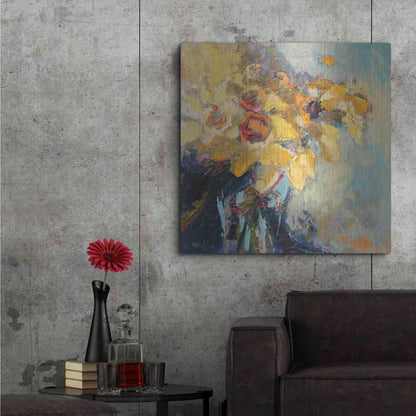 Luxe Metal Art 'Daffy Do' by Beth Forst, Metal Wall Art,36x36