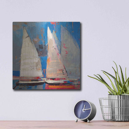 Luxe Metal Art 'Ghost Sailing' by Beth Forst, Metal Wall Art,12x12