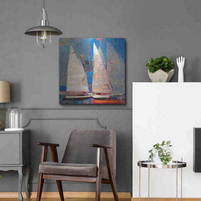 Luxe Metal Art 'Ghost Sailing' by Beth Forst, Metal Wall Art,24x24