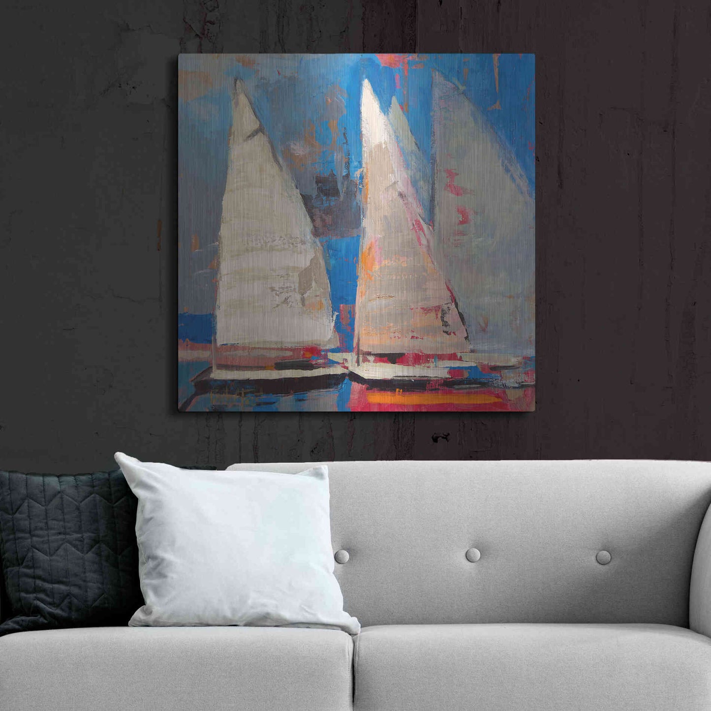 Luxe Metal Art 'Ghost Sailing' by Beth Forst, Metal Wall Art,36x36