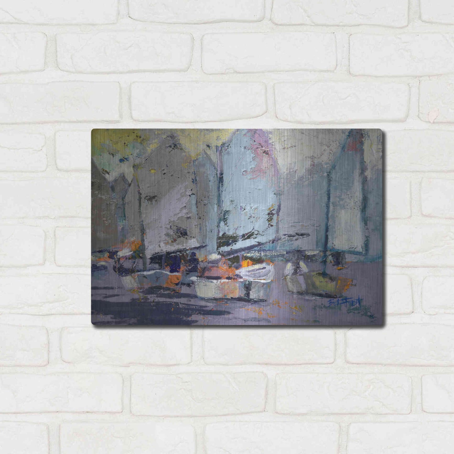 Luxe Metal Art 'Lemon Snickety' by Beth Forst, Metal Wall Art,16x12