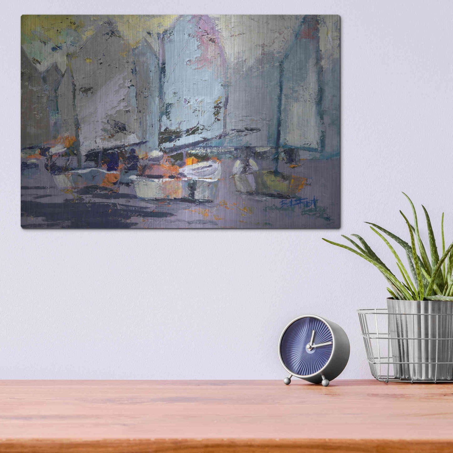 Luxe Metal Art 'Lemon Snickety' by Beth Forst, Metal Wall Art,16x12