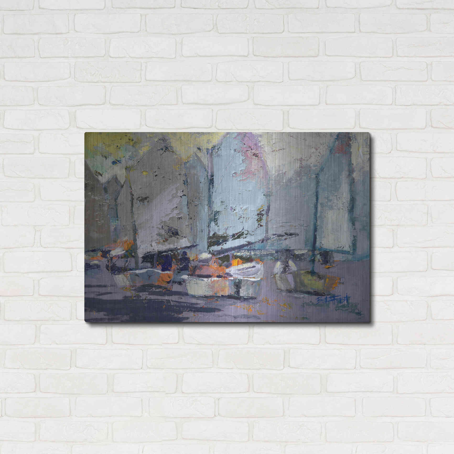 Luxe Metal Art 'Lemon Snickety' by Beth Forst, Metal Wall Art,36x24