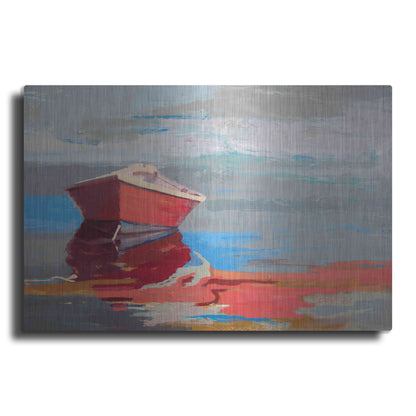 Luxe Metal Art 'Red Boat Rhythm' by Beth Forst, Metal Wall Art