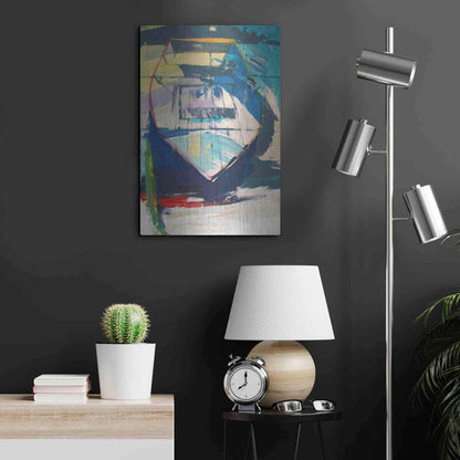 Luxe Metal Art 'Red Green Skiff' by Beth Forst, Metal Wall Art,16x24