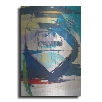 Luxe Metal Art 'Red Green Skiff' by Beth Forst, Metal Wall Art