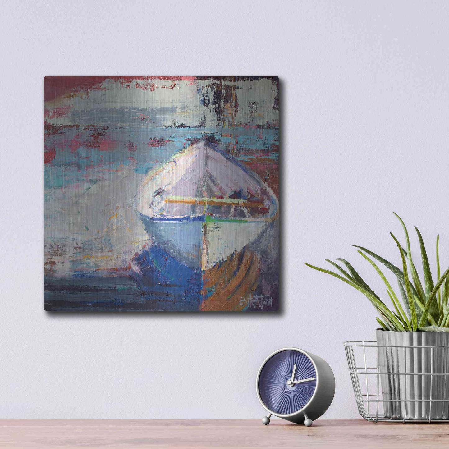 Luxe Metal Art 'Tidal Uber Navigation' by Beth Forst, Metal Wall Art,12x12