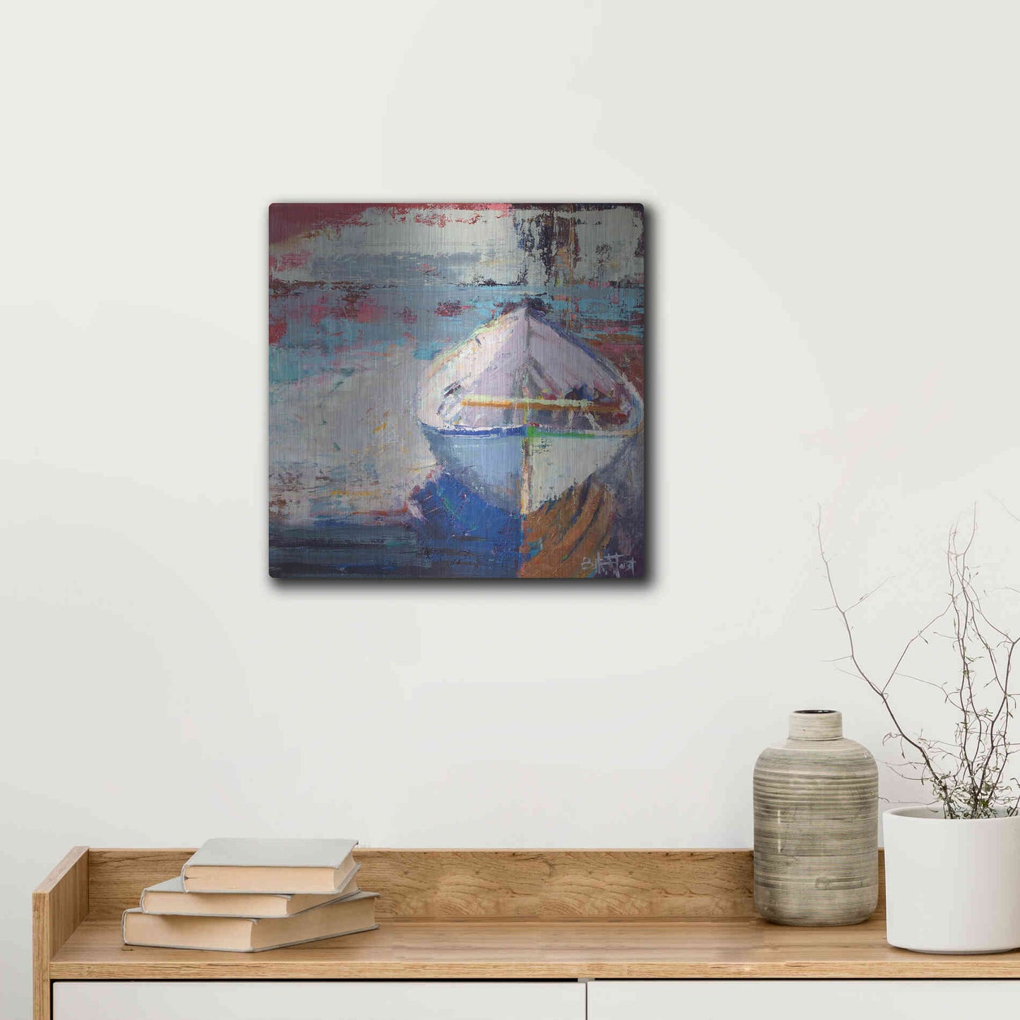 Luxe Metal Art 'Tidal Uber Navigation' by Beth Forst, Metal Wall Art,12x12