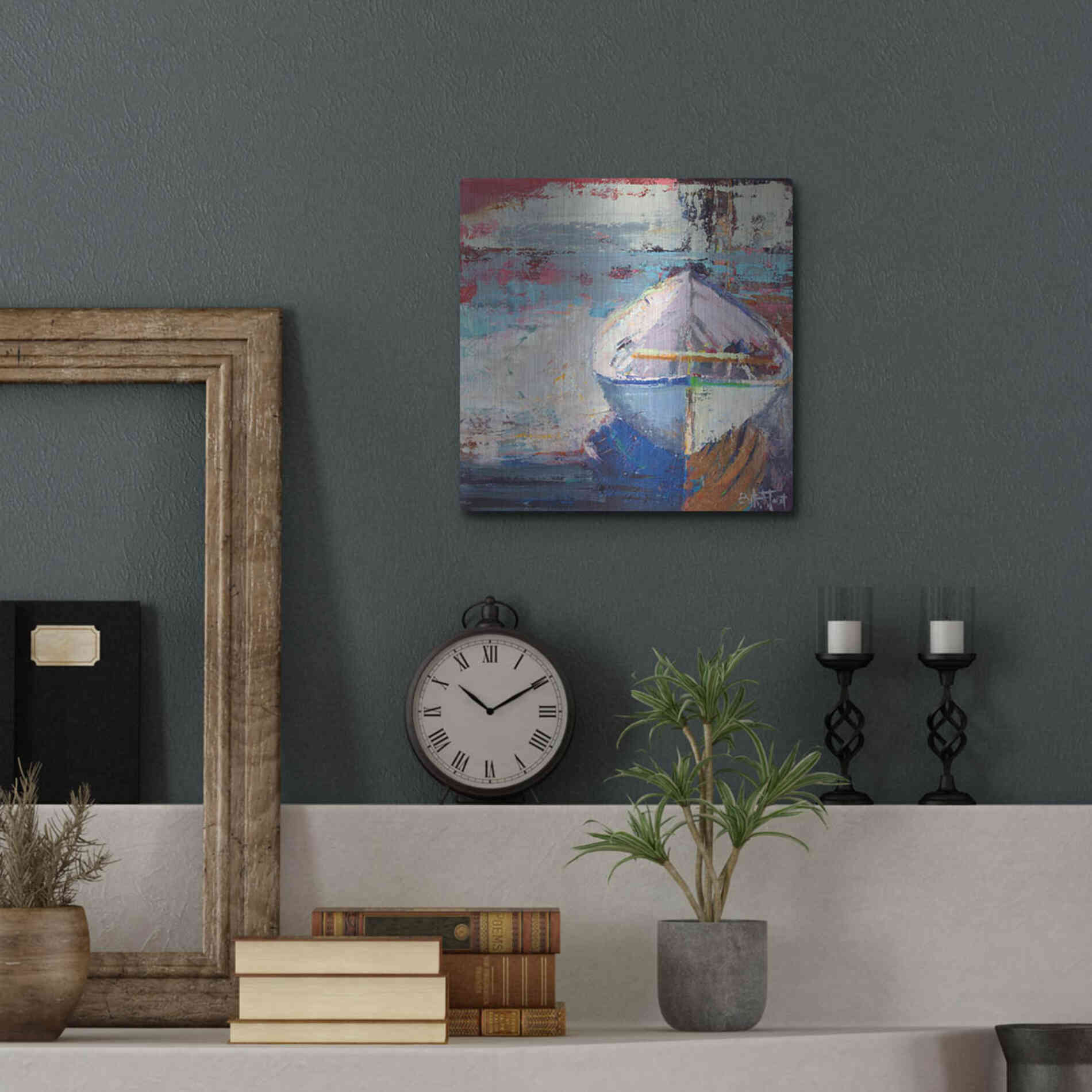 Luxe Metal Art 'Tidal Uber Navigation' by Beth Forst, Metal Wall Art,12x12