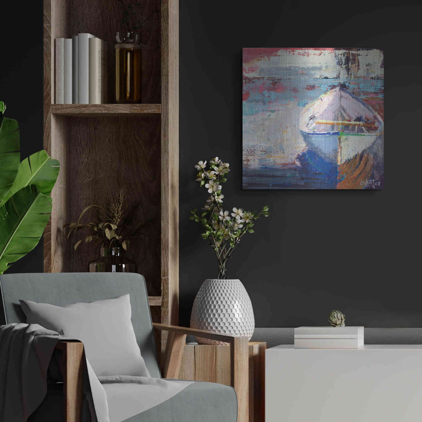 Luxe Metal Art 'Tidal Uber Navigation' by Beth Forst, Metal Wall Art,24x24