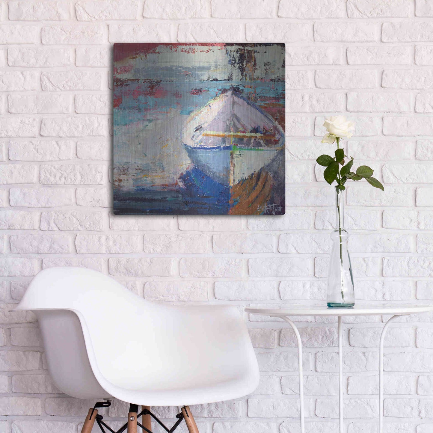 Luxe Metal Art 'Tidal Uber Navigation' by Beth Forst, Metal Wall Art,24x24