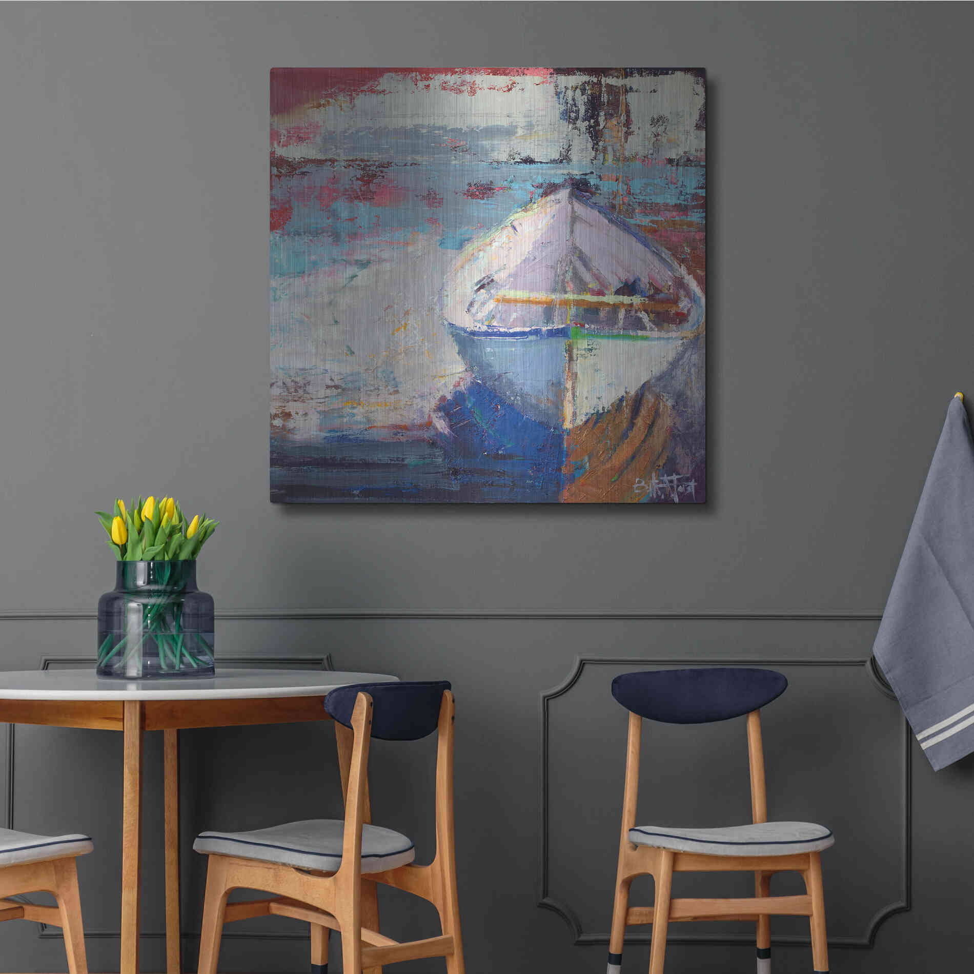 Luxe Metal Art 'Tidal Uber Navigation' by Beth Forst, Metal Wall Art,36x36