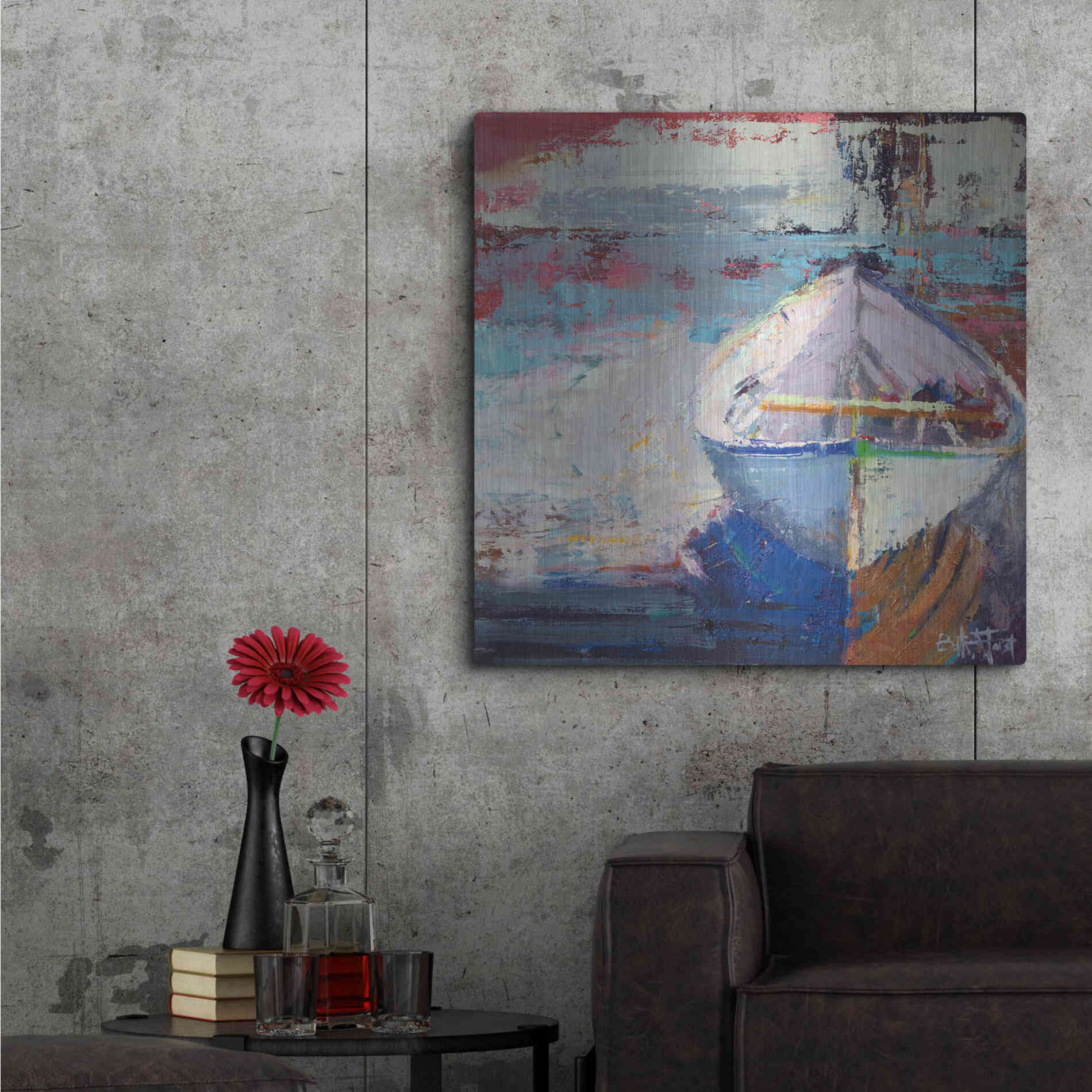 Luxe Metal Art 'Tidal Uber Navigation' by Beth Forst, Metal Wall Art,36x36