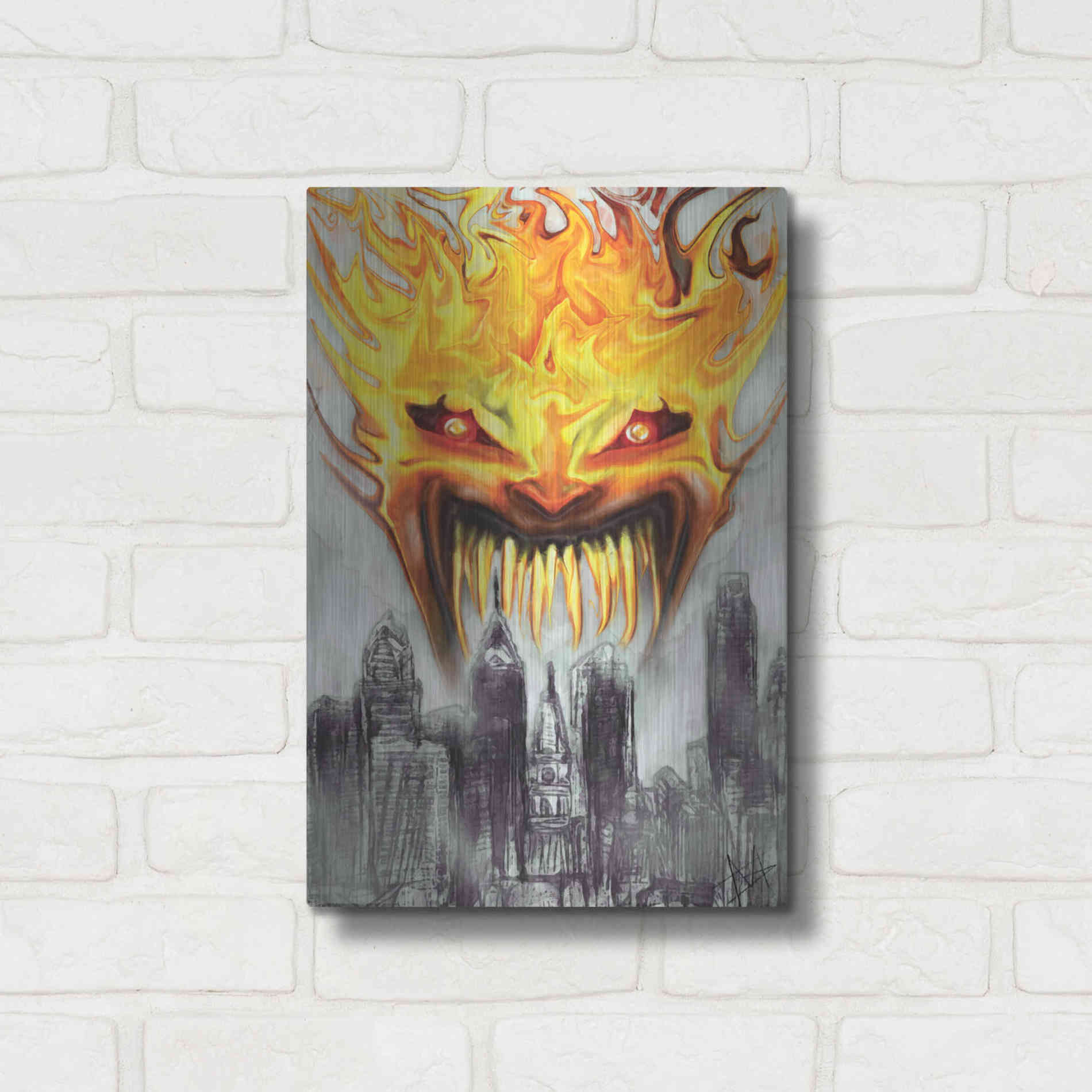 Luxe Metal Art 'Trial' by Fire' by Michael StewArt, Metal Wall Art,12x16