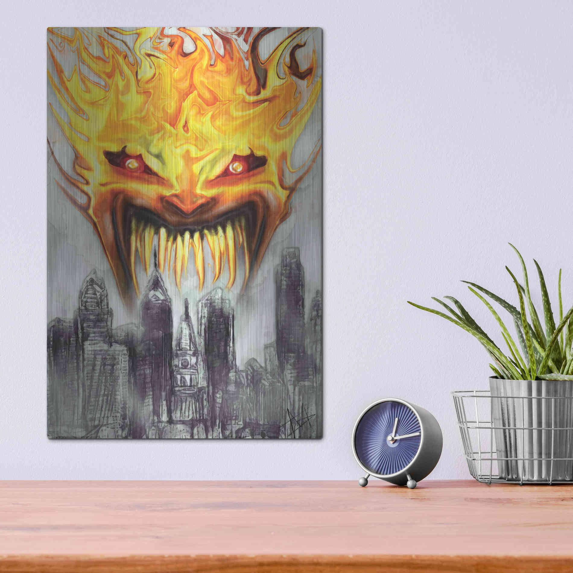 Luxe Metal Art 'Trial' by Fire' by Michael StewArt, Metal Wall Art,12x16