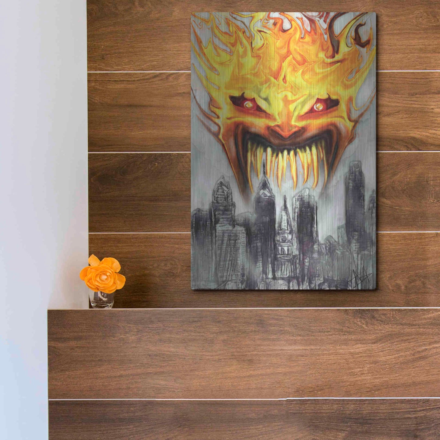 Luxe Metal Art 'Trial' by Fire' by Michael StewArt, Metal Wall Art,12x16