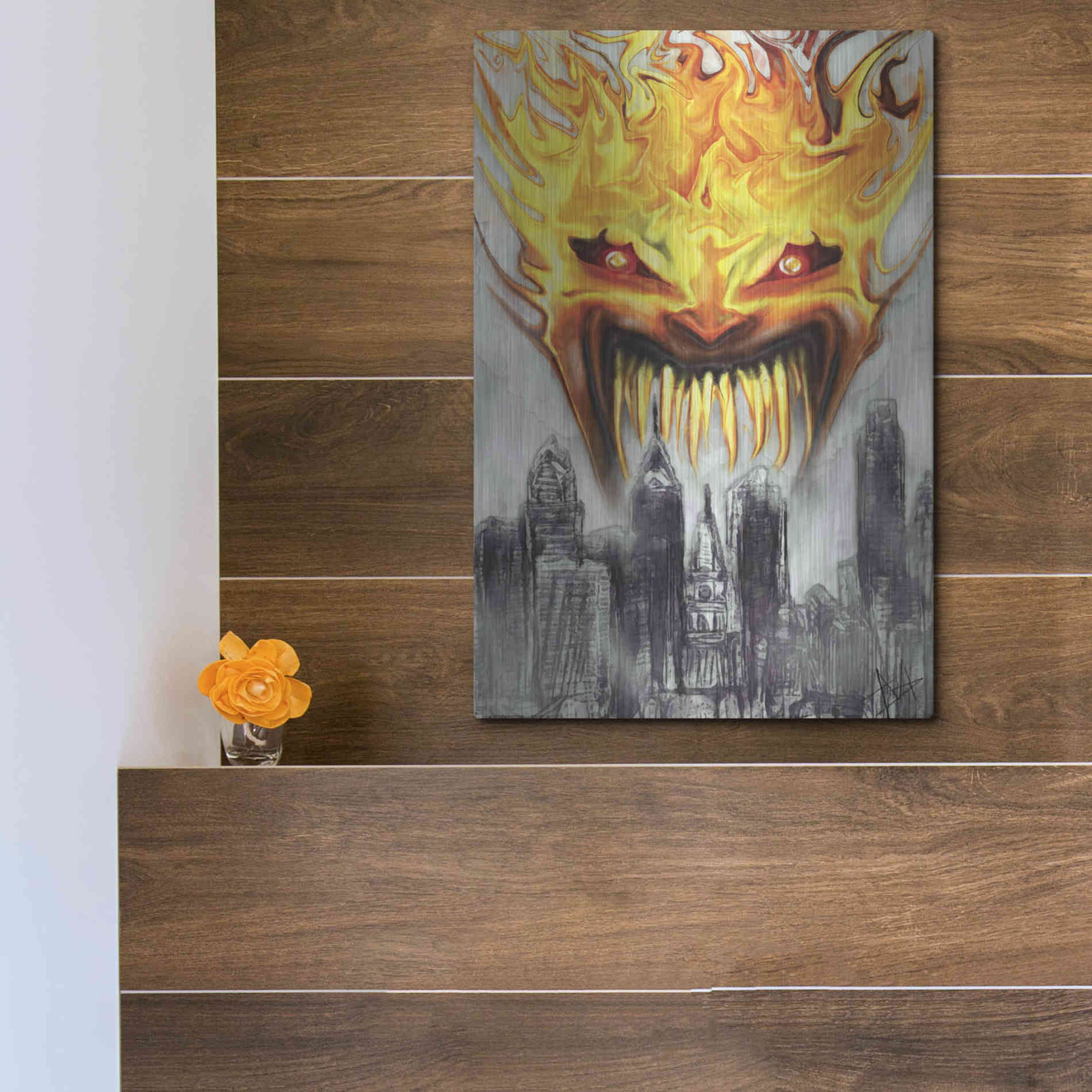 Luxe Metal Art 'Trial' by Fire' by Michael StewArt, Metal Wall Art,12x16