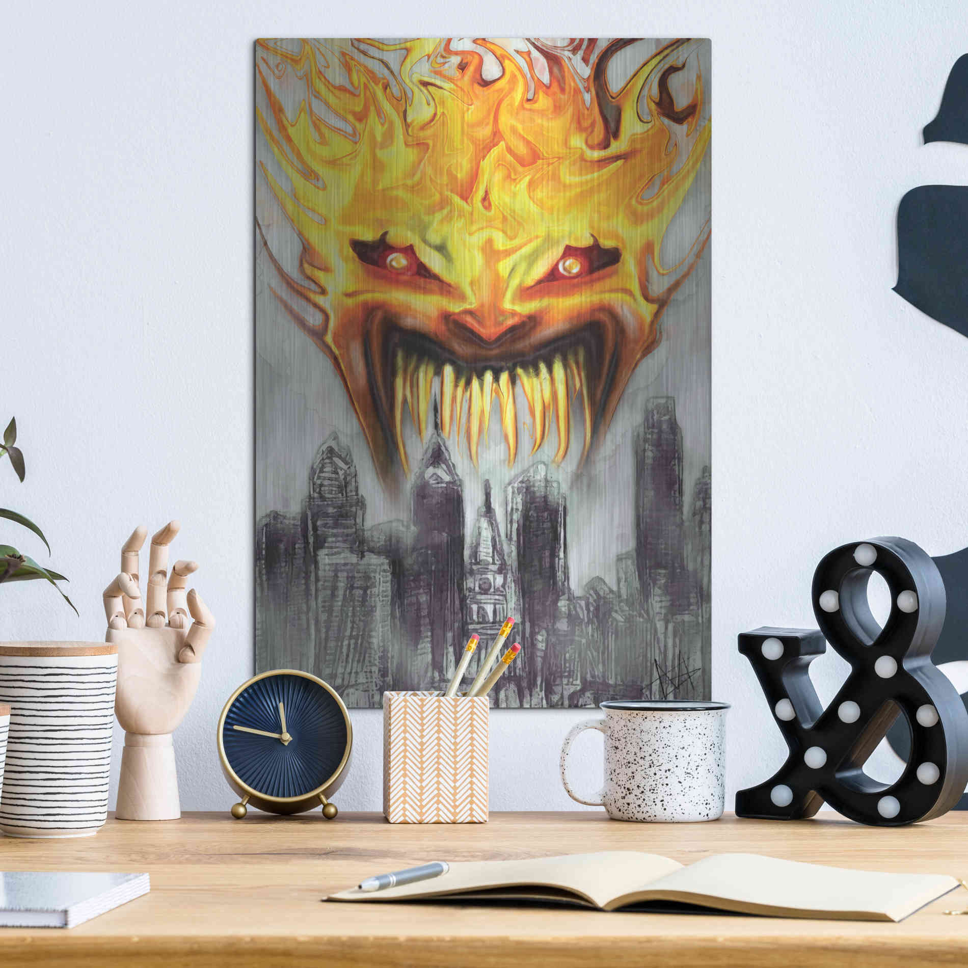 Luxe Metal Art 'Trial' by Fire' by Michael StewArt, Metal Wall Art,12x16