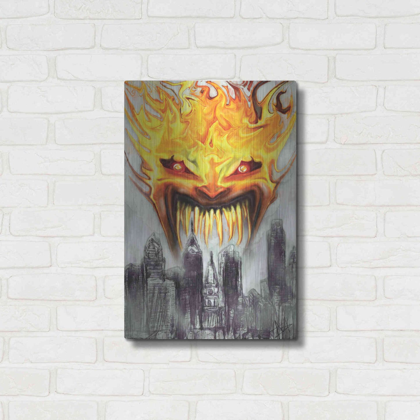 Luxe Metal Art 'Trial' by Fire' by Michael StewArt, Metal Wall Art,16x24