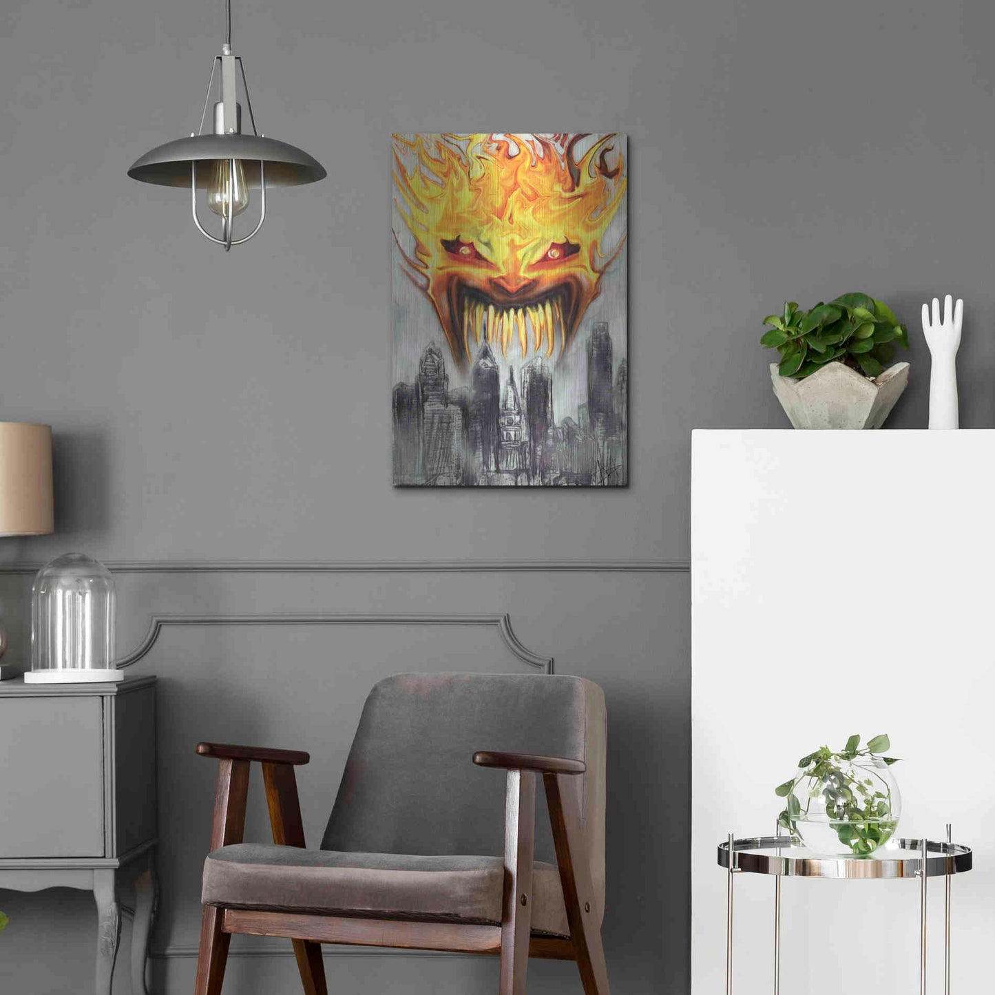 Luxe Metal Art 'Trial' by Fire' by Michael StewArt, Metal Wall Art,16x24