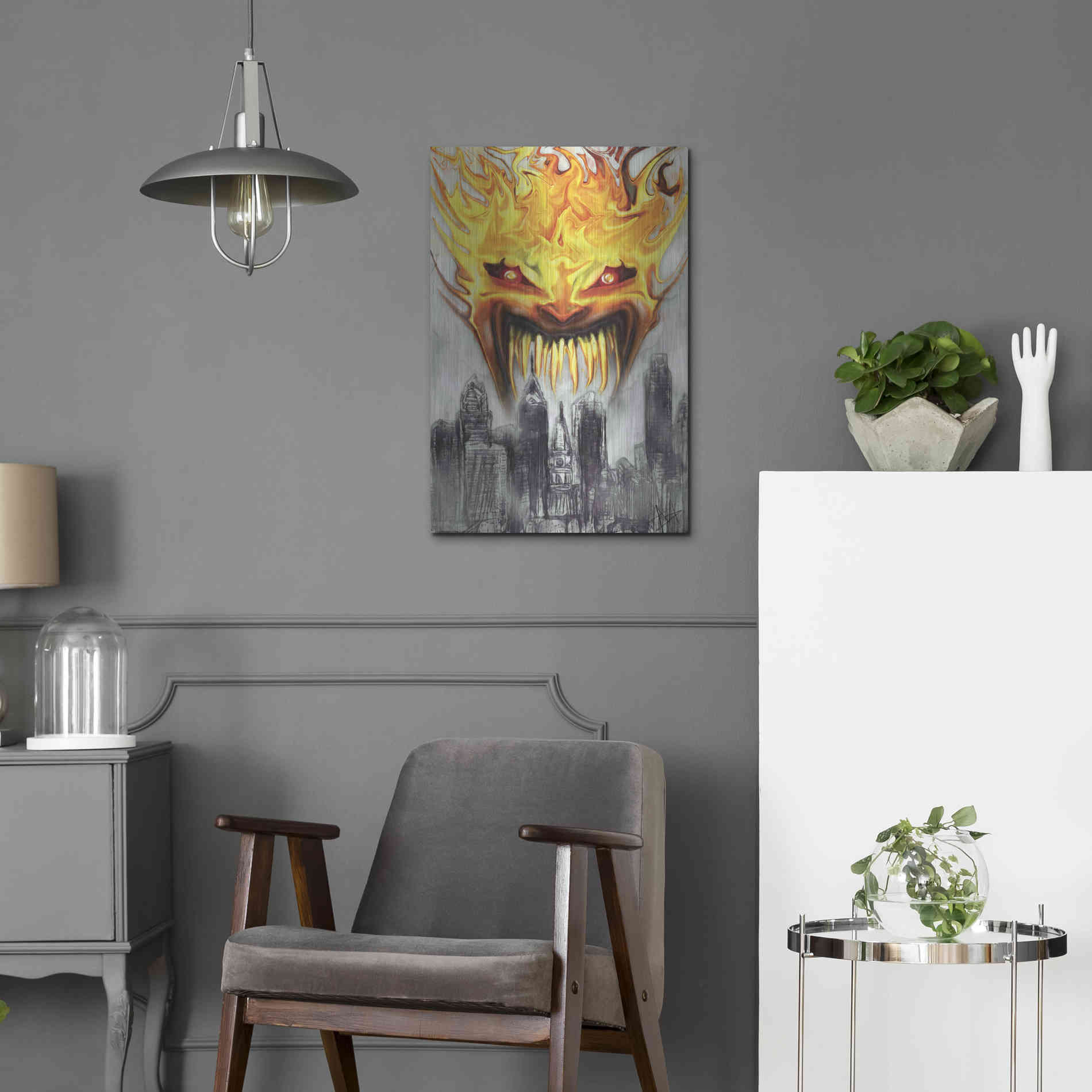 Luxe Metal Art 'Trial' by Fire' by Michael StewArt, Metal Wall Art,16x24