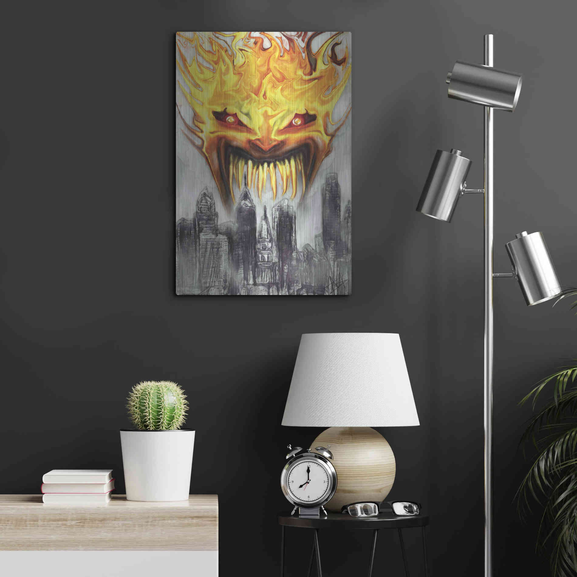 Luxe Metal Art 'Trial' by Fire' by Michael StewArt, Metal Wall Art,16x24