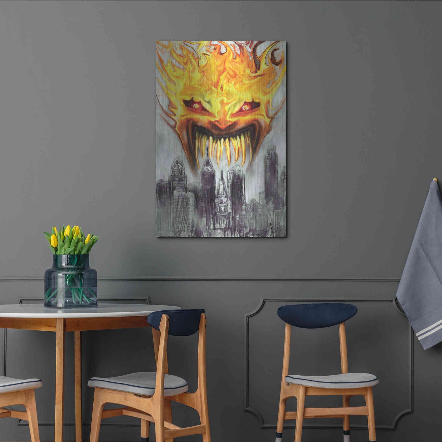 Luxe Metal Art 'Trial' by Fire' by Michael StewArt, Metal Wall Art,24x36