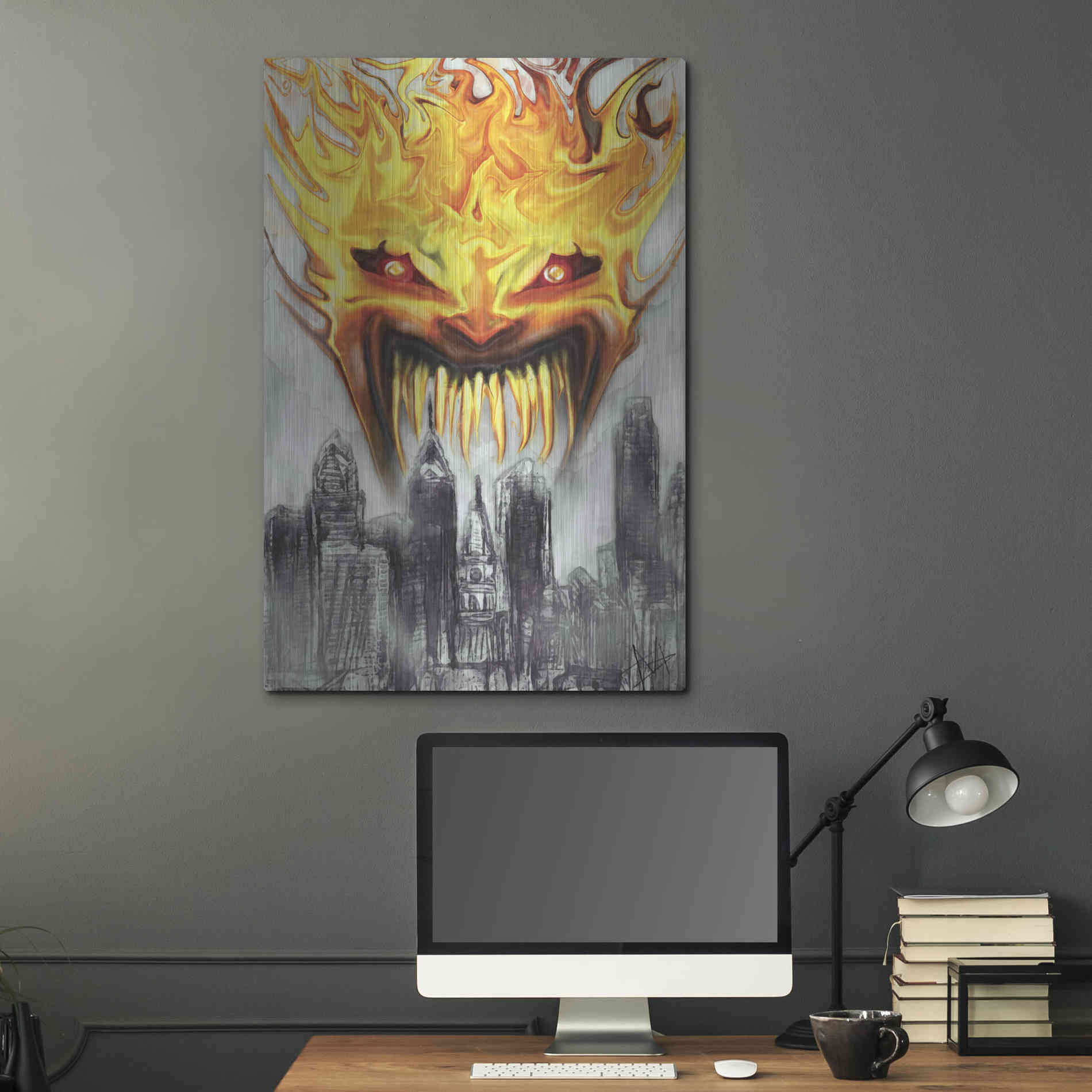 Luxe Metal Art 'Trial' by Fire' by Michael StewArt, Metal Wall Art,24x36