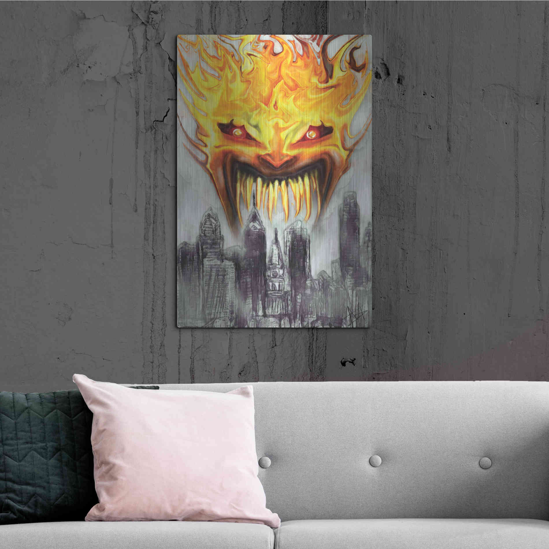 Luxe Metal Art 'Trial' by Fire' by Michael StewArt, Metal Wall Art,24x36