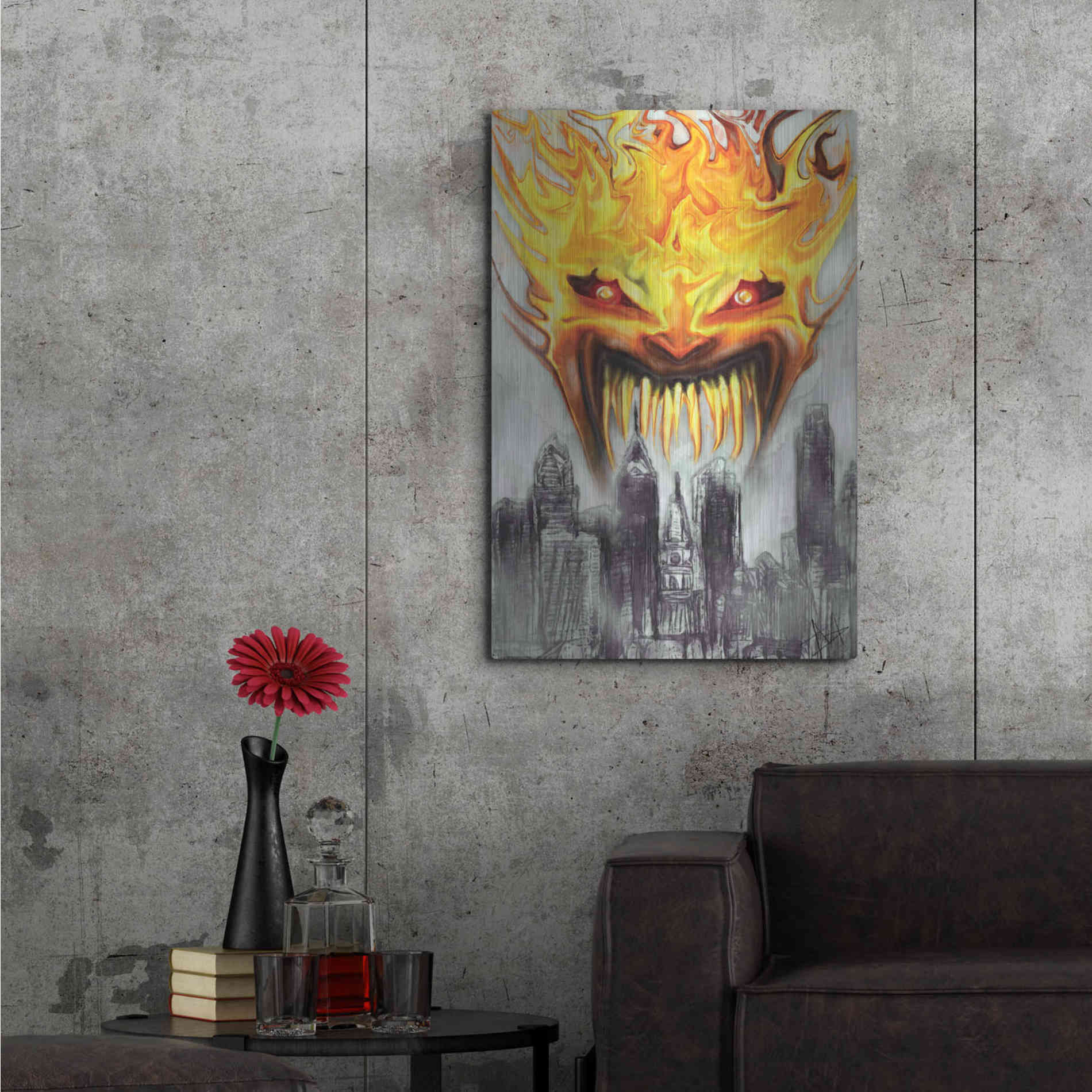 Luxe Metal Art 'Trial' by Fire' by Michael StewArt, Metal Wall Art,24x36