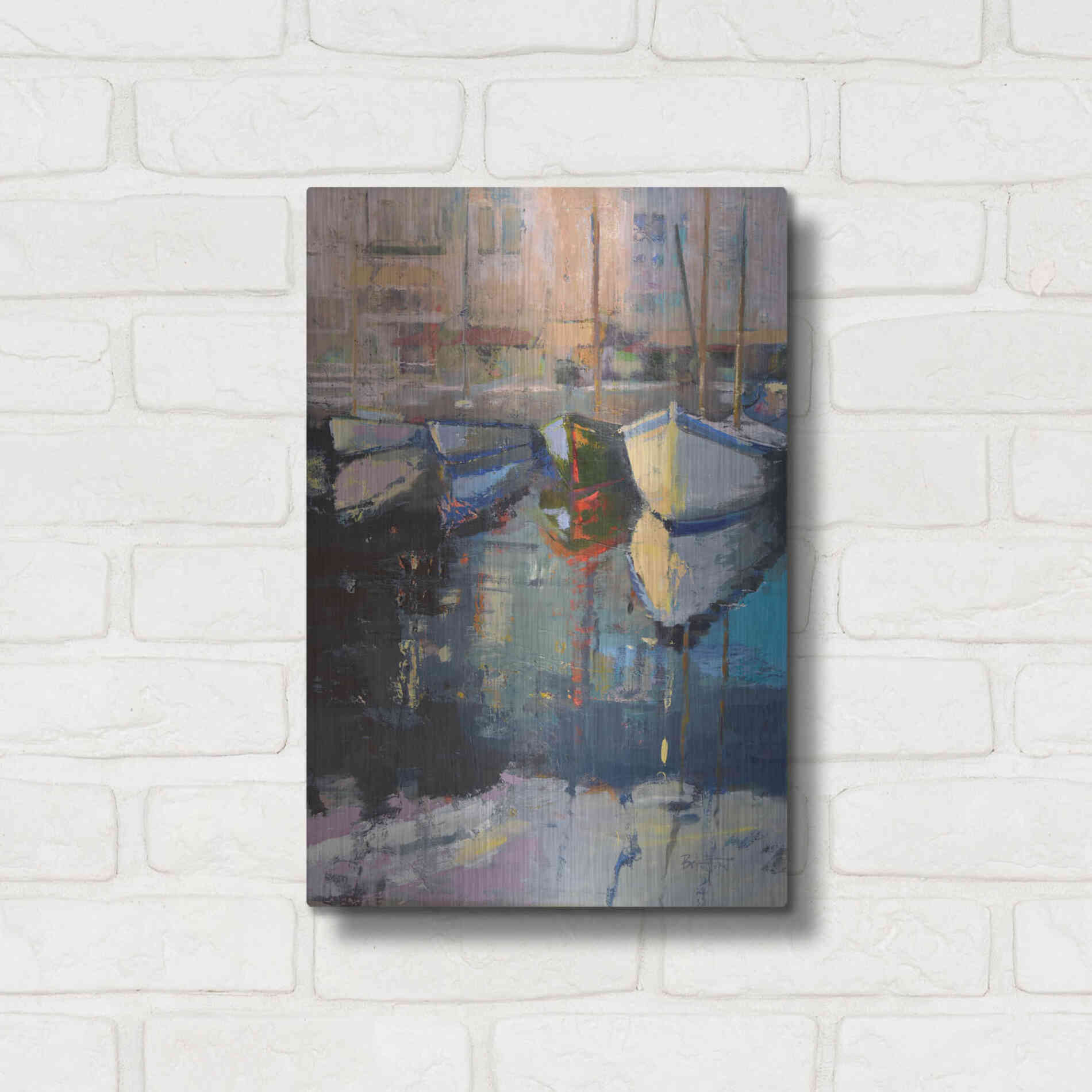 Luxe Metal Art 'Valencia Boats' by Beth Forst, Metal Wall Art,12x16