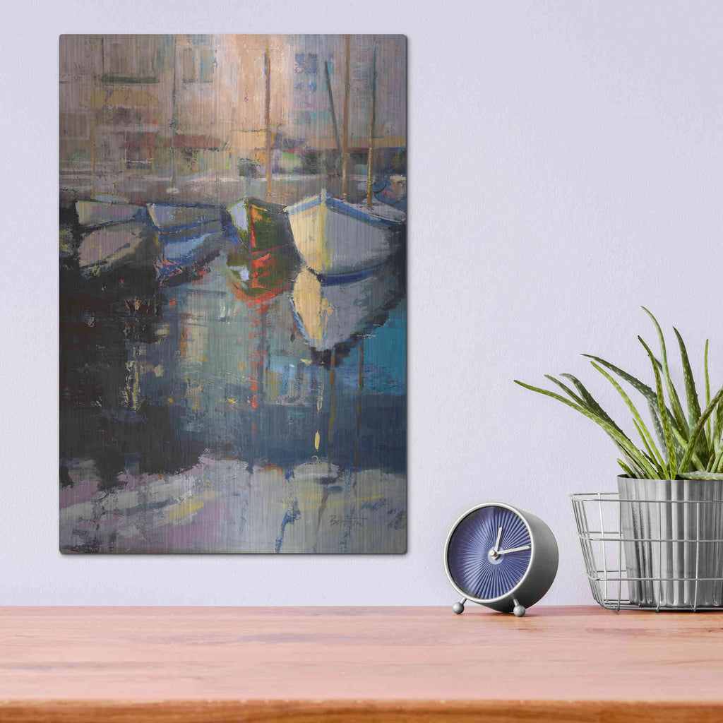 Luxe Metal Art 'Valencia Boats' by Beth Forst, Metal Wall Art,12x16